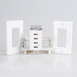 Weiße USB-Wandsteckdose, USB-Stromsteckdose 4 USB-Ports mit 2 Wandplatten