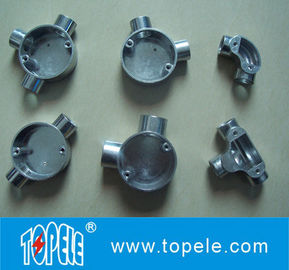 TOPELE 20 mm / 25 mm BS4568 / BS31 Elektrische Zweispurige Kreiswinkel Aluminium Verbindungskiste, elektrische Leitungsbefestigungen