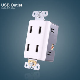 Weiße 4 USB-Anschlüsse GFCI-Empfänger Elektrische USB-Steckdose mit schraubloser Platte