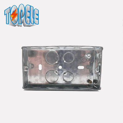 0.6mm Bs4662 2 Gang 25mm Metall Flush Box Stahl