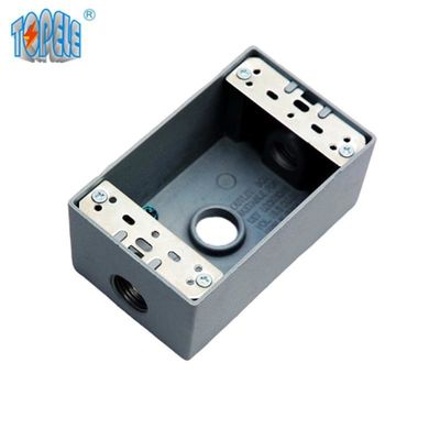 UL 4x2 Aluminium One Gang Witterungsdichte Steckdose Grau