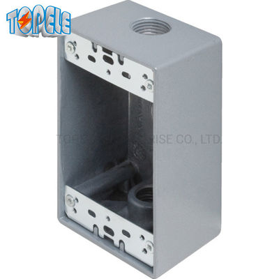UL 4x2 Aluminium One Gang Witterungsdichte Steckdose Grau