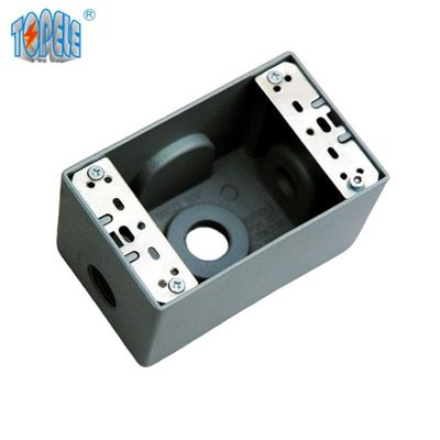 UL 4x2 Aluminium One Gang Witterungsdichte Steckdose Grau