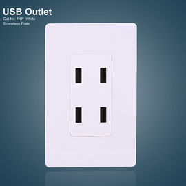Weiße 4 USB-Anschlüsse GFCI-Empfänger Elektrische USB-Steckdose mit schraubloser Platte